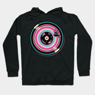 Pink Buzz Vinyl Record Graphic Hoodie